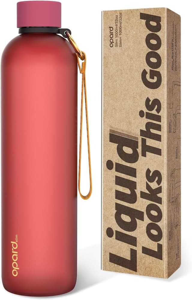 Detalle de Opard Slim Trinkflasche 1 l – kohlesäuregeeignet, auslaufsicher mit Schraubverschluss, spülmaschinenfest