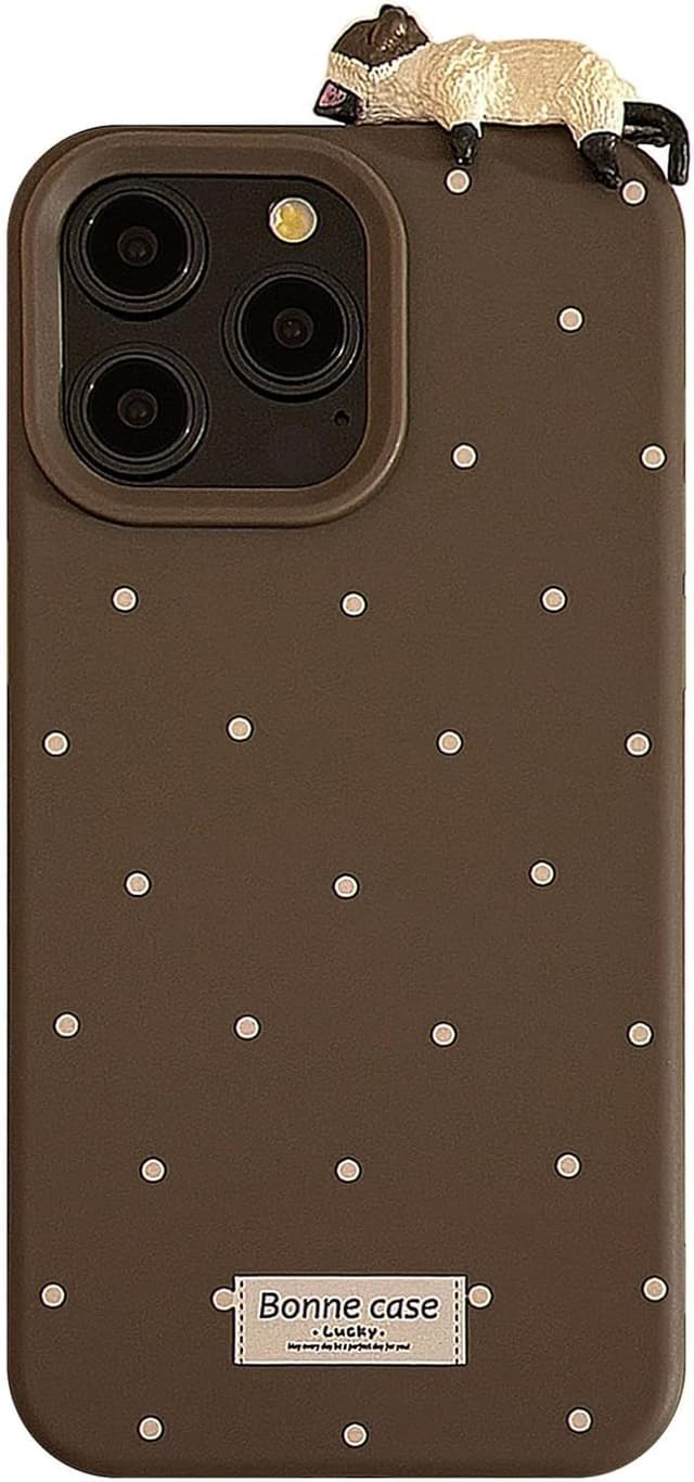 Thumbnail 6 de Bakicey iPhone 16 Pro Hülle „Cheese_White“ aus Silikon/TPU mit 3D Kitty Wellenpunkt-Design