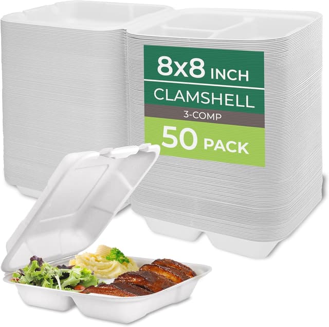 Detalle de Freshware 8x8 Compostable Clamshell 🍱