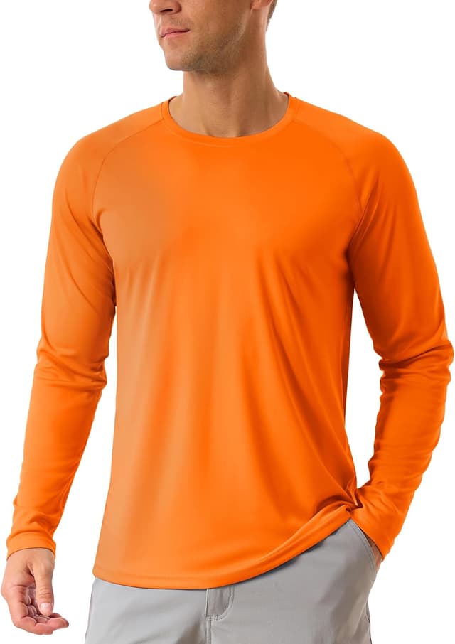 Detalle de TACVASEN Herren UPF 50+ UV-Sonnenschutz Langarmshirt (Rashguard) für Outdoor