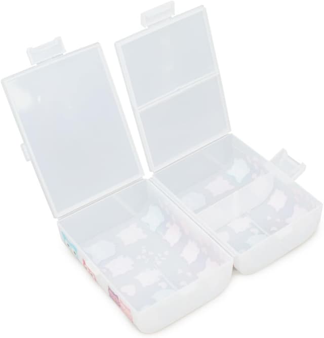 Detalle de com-four® Brotdose im Vintage-Stil mit Deckel – Lunchbox mit 3 Fächern (17 x 13 x 10 cm) – Eulen-Design