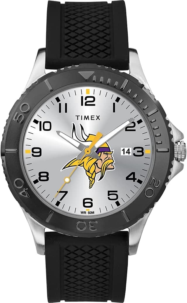 Detalle 2 de Timex NFL Gamer Watch with 42mm brass case and blue 20mm silicone strap