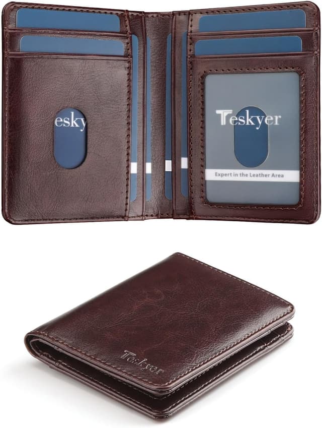 Detalle de Teskyer Leather Bifold Wallet 8.6 x 11 cm