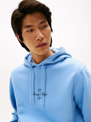Detalle de Tommy Hilfiger Hoodie Flag Script azul XL