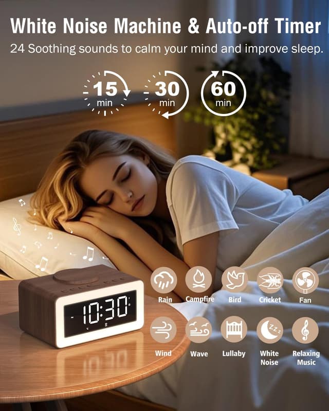 Thumbnail 5 de Alarm Clock Bedside with Wireless Charger 1