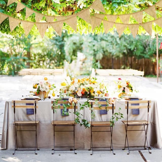 Detalle 2 de JijAcraft Wimpelkette Jute Outdoor Wetterfest 15 m