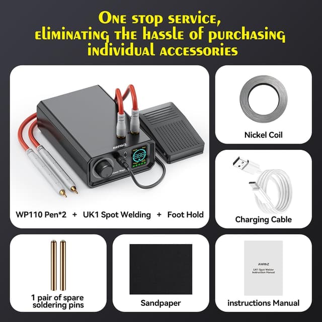 Detalle 2 de AWithZ Spot Welder 10000mAh, Dual Pulse