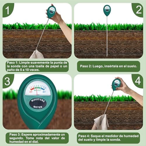 Detalle 2 de XLUX medidor de humedad de suelo con sonda larga (uso profundo) para plantas de interior y exterior
