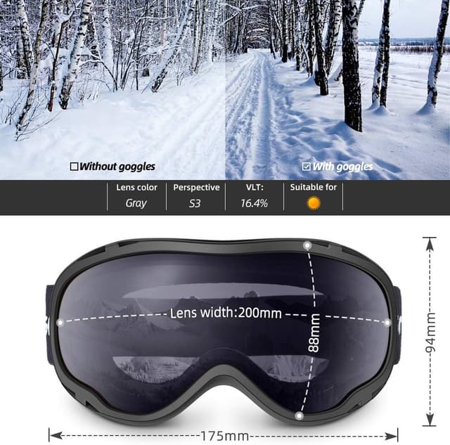 Thumbnail 3 de Snowledge Snow Goggles UV400 Protection OTG