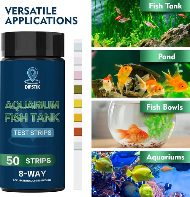 Detalle de Aquarium-Ammoniak-Teststreifen 8-fach Aquarium-Testkit (50 Teststreifen) für Süß- und Salzwasser