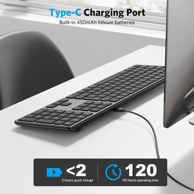 Thumbnail 6 de OMOTON Wireless Bluetooth Keyboard for Mac 3‑device support