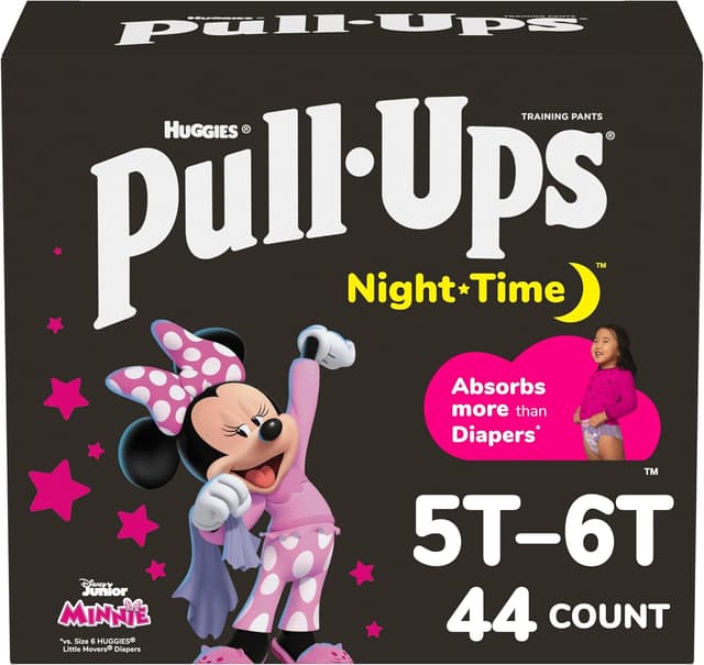 Detalle de Pull-Ups Girls' Night-Time Potty Training Pants (Size 5T-6T, 44 Ct) for Overnight Training