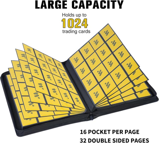 Detalle 2 de MORABTO Premium 1000+ Pockets Card Binder (Ringless, 16-Pocket, Light Blue)