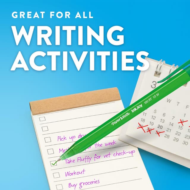 Detalle 2 de Paper Mate InkJoy 100RT Retractable Ballpoint Pens, Medium 1.0mm Tip, Blue (20 pack)