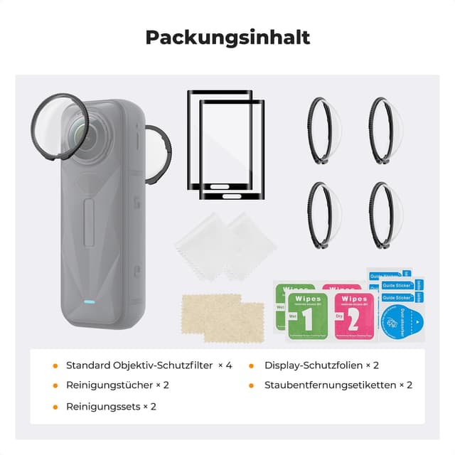 Thumbnail 6 de K&F CONCEPT Standard-Objektivschutz für Insta360 X5 – 9H, hochtransparent & kompatibel mit Lens-Protection-Modus