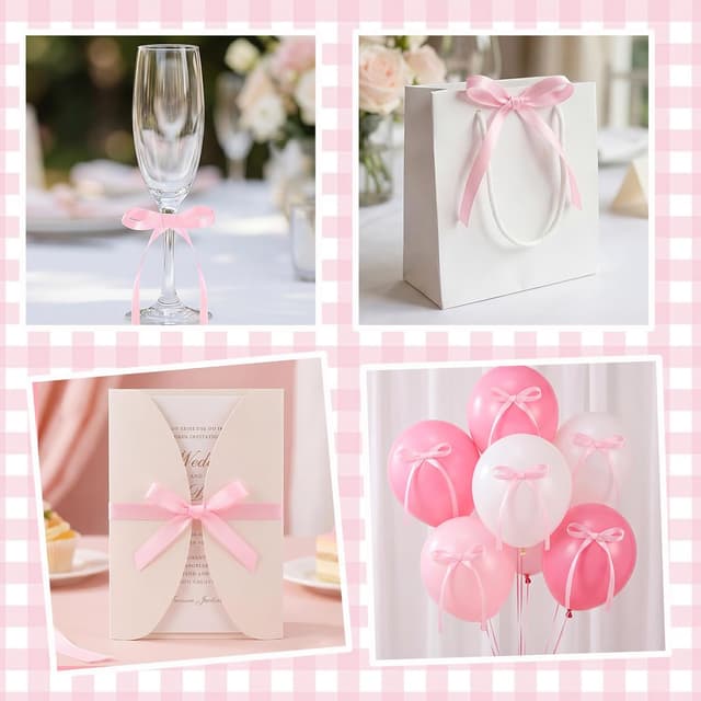 Thumbnail 6 de 30-Pack Pink Bow Cake Toppers with Ribbons for Coquette-Themed Cakes & Cupcakes