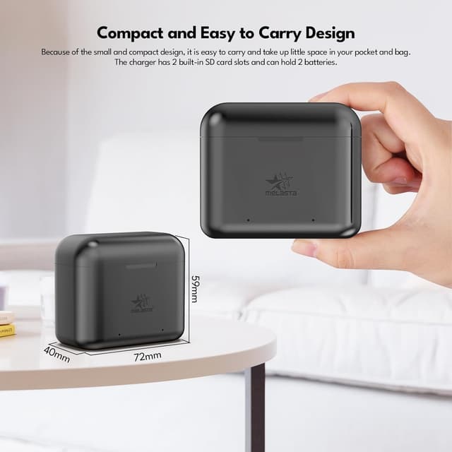 Thumbnail 6 de melasta Wiederaufladbarer Lithium-Akku für Insta360 X3 (2er Set) inkl. 2-Kanal USB‑C Ladegerät