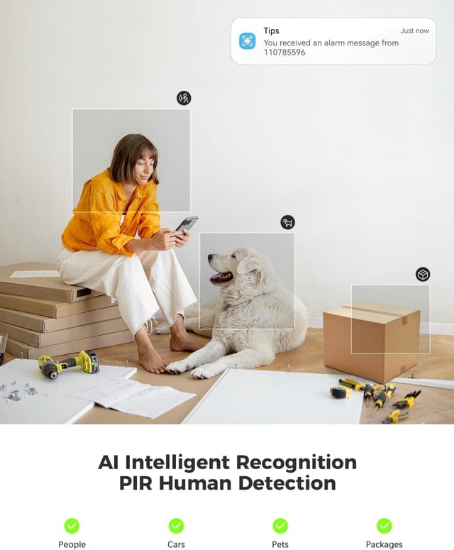 Thumbnail 3 de COCOCAM 2PCS 2K Telecamera WiFi interna 5200mAh con AI e PIR