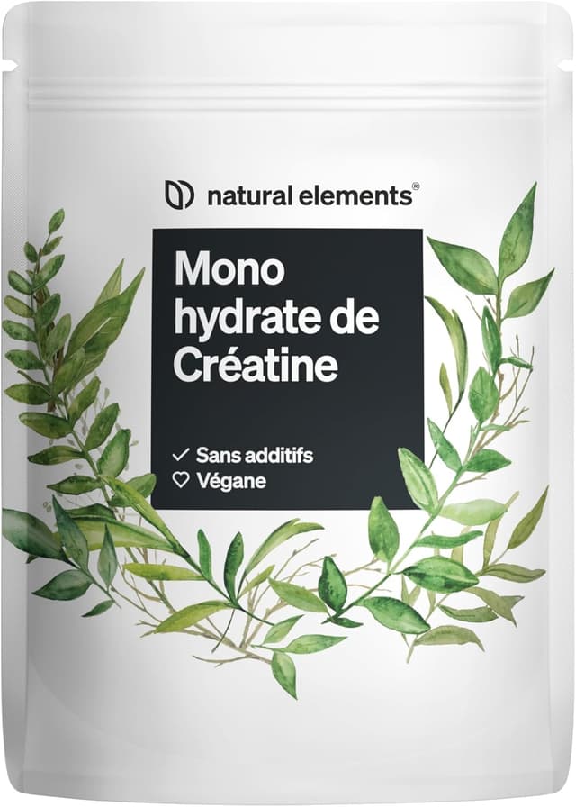 Imagen de Natural Elements Créatine Monohydrate Poudre 500 g (166 portions) — 100% vegan, sans additifs en OfertitasTOP