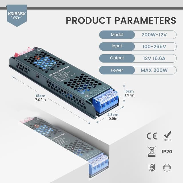 Detalle 2 de KSIBNW Trasformatore LED 200W 🔌