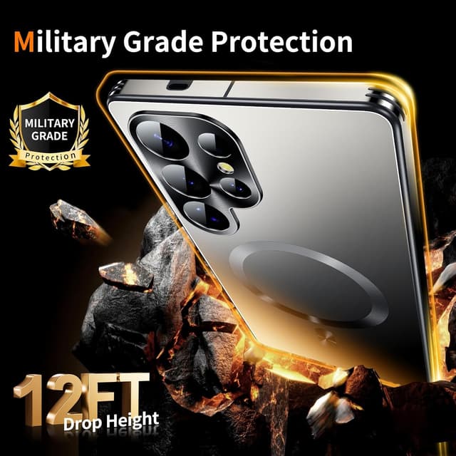 Detalle de for Samsung Galaxy S25 Ultra Case — Heavy-Duty Slim MagSafe Protection (Black)