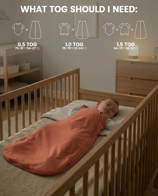 Detalle 2 de WYTbaby 2er-Pack Baby-Schlafsack 1,5 Tog aus 100% Baumwolle (0–24 Monate)