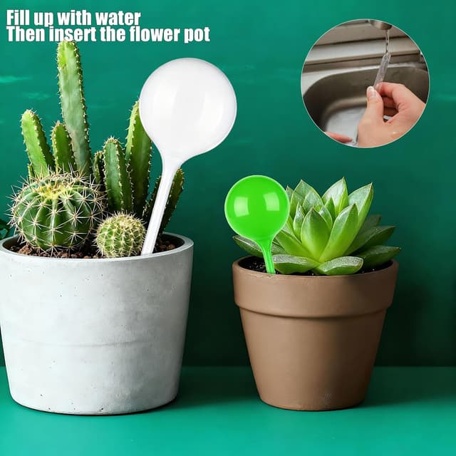 Detalle de KAYSENSUK 6-pack plant watering bulbs (8cm) – automatic self-watering globes for indoor and outdoor pots