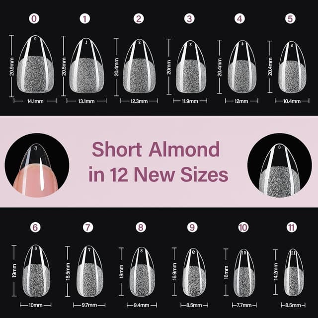 Thumbnail 6 de Misssix Short Almond Gel Nail Tips Kit 216Pcs