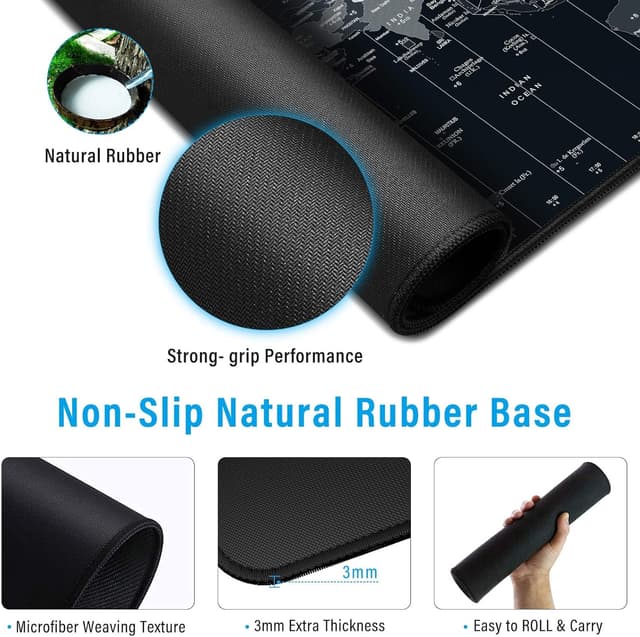 Detalle de Anpollo Gaming Mouse Pad 900x400x3mm (Extended) Non-Slip Desk Mat with Precision Locked Edges