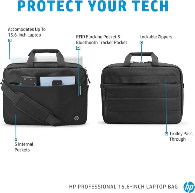Detalle 2 de HP Professional borsa per notebook fino a 15,6" con RFID e fissaggio al trolley