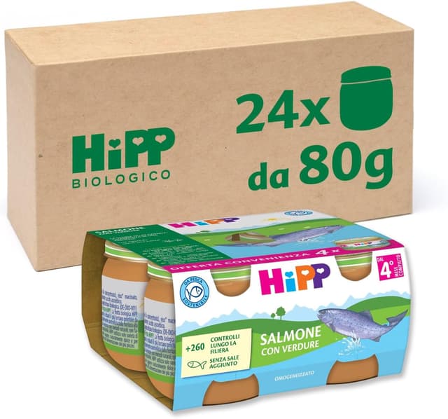 Thumbnail 1 de HiPP Omogeneizzato Salmone 24 vasetti