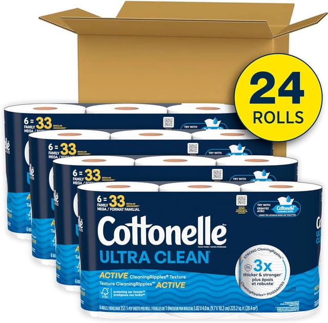 Detalle 2 de Cottonelle ultra clean toilet paper 24 rolls