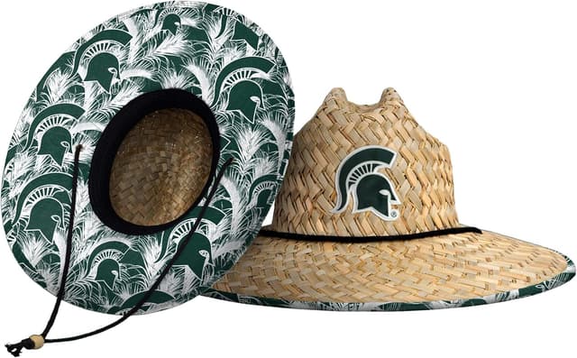 Detalle de FOCO NCAA Men’s College Team Logo Floral Lifeguard Beach Straw Sun Hat
