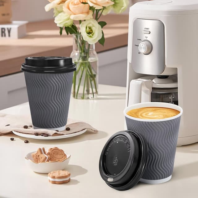 Detalle de Clawsoff 12 oz Coffee Cups, 100 Pack