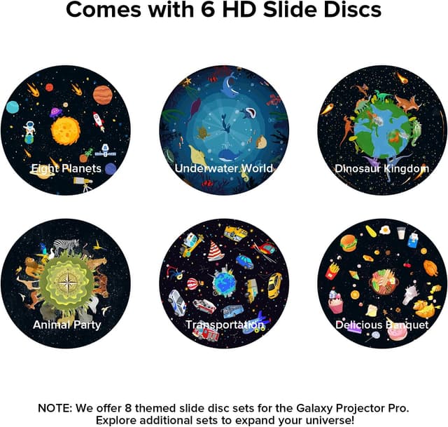 Detalle de YUNRAY Galaxy Projector Disc – Ultra-HD Projektionsscheiben (6er-Set), kompatibel mit Galaxy Projector Pro & ausgewählten Modellen