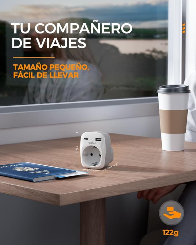 Thumbnail 4 de TESSAN Adaptador Enchufe UK 3 en 1
