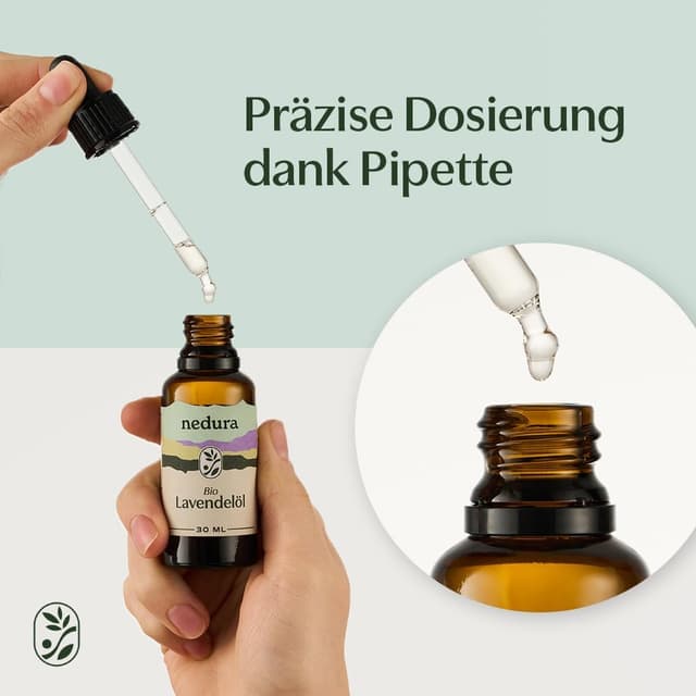 Detalle 2 de nedura® BIO Lavendelöl (Lavandula angustifolia) – 100% naturreines ätherisches Öl, 30 ml