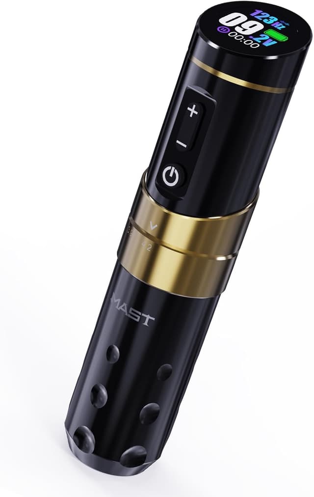 Detalle de Mast Flip3 macchinette per tatuaggi pen senza fili con 7 corse regolabili (2,4–4,2 mm) e batteria da 1.800 mAh