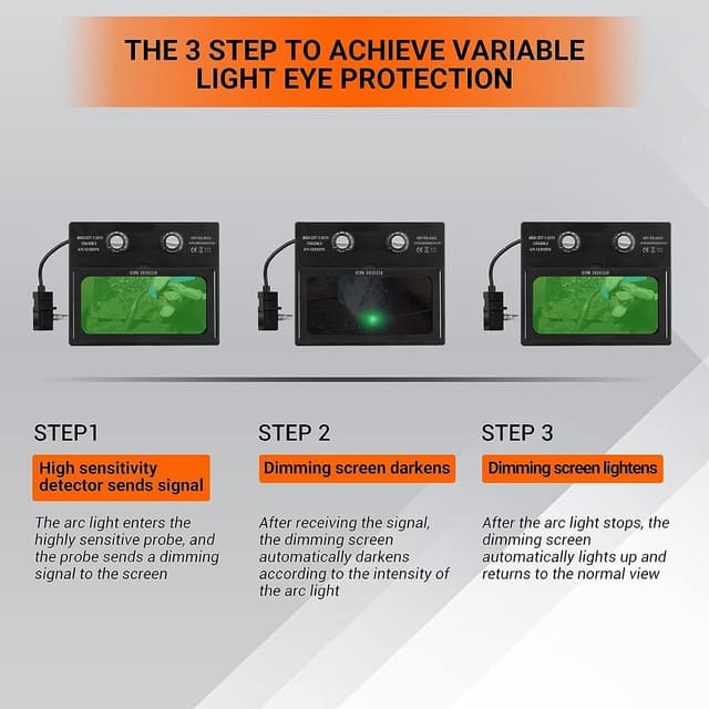 Thumbnail 5 de DEKO Casco de soldadura solar autooscurecimiento 4/9-13