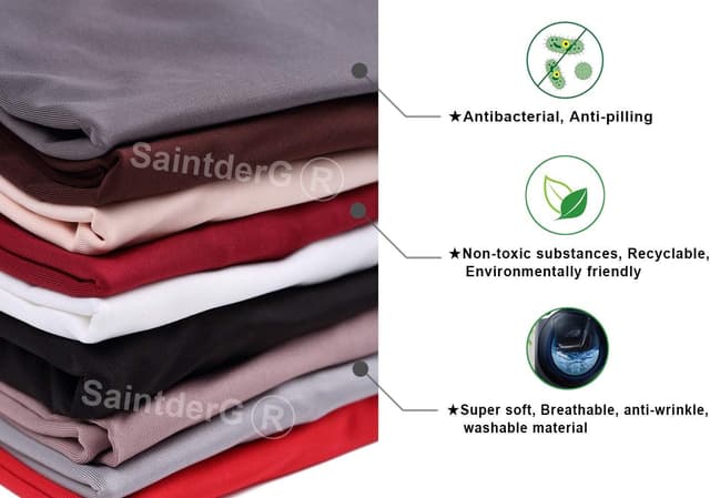 Detalle de SaintderG Housse de chaise 6 pièces en lycra pour salle à manger (gris)