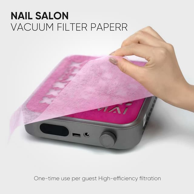 Thumbnail 1 de HALMAI 200 fogli carta filtro per aspirapolvere unghie (bianco) — filtri monouso per depolveratori