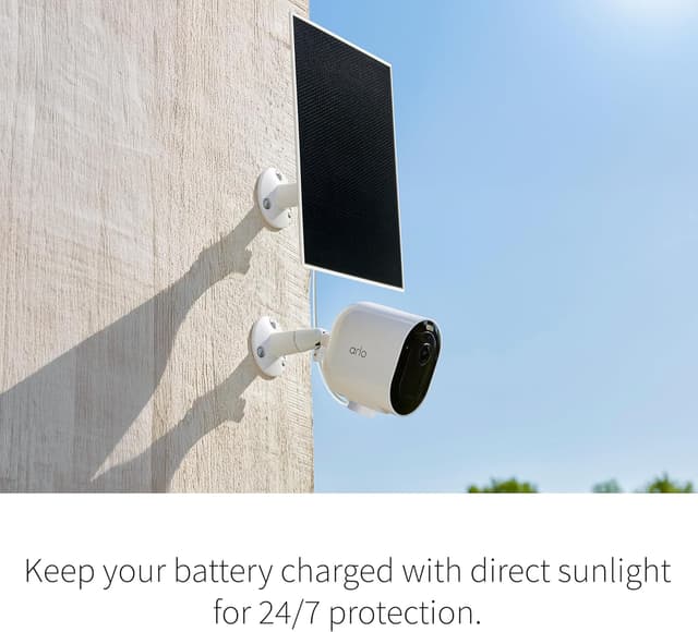 Detalle de Arlo Solar Panel Charger (White) — Arlo Certified Weather-Resistant Charger for Select Arlo Cameras & Floodlights