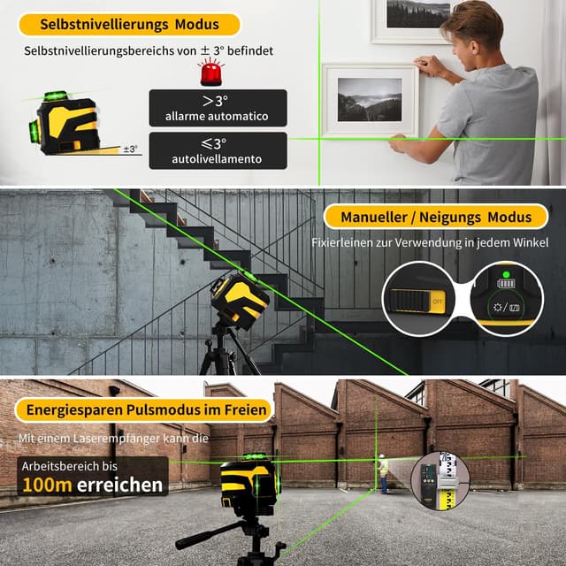 Thumbnail 5 de Kreuzlinienlaser 3×360° mit Stativ 🛠