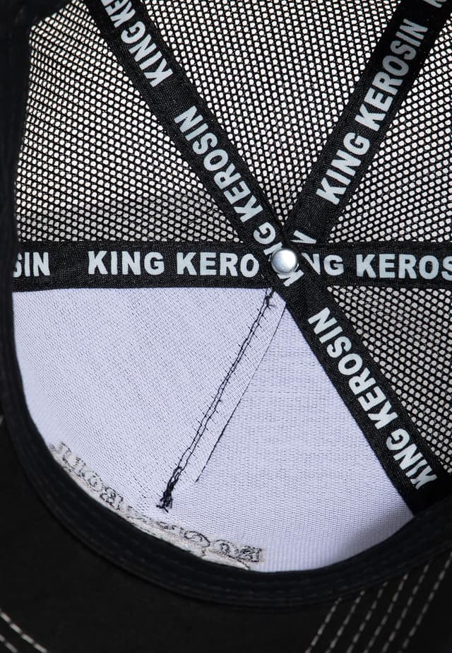 Detalle 2 de King Kerosin Herren Trucker Cap „Rock’n’roll Legend“ im Vintage-Look mit Stickerei