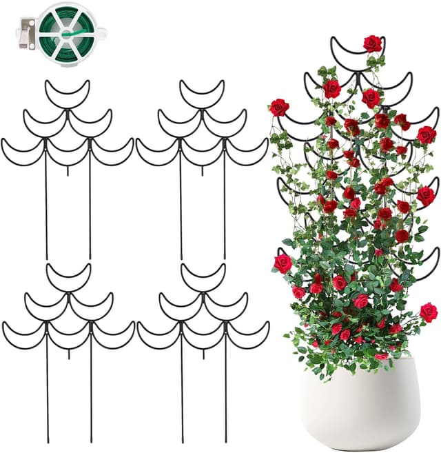 Detalle de LYAZKMY 4 Pack Stackable plant trellis 37cm