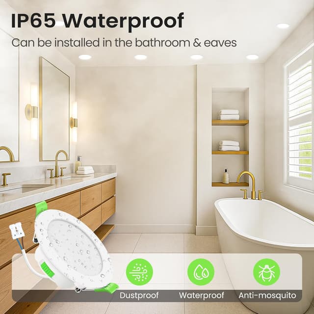 Detalle 2 de ALUSSO LED Einbaustrahler 230V 7W dimmbar, IP65, 68 mm – 12er Set, mit 3 Farbtemperaturen