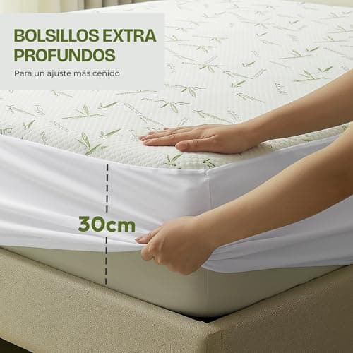Detalle 2 de Utopia Bedding Protector de colchón impermeable 135 x 190 x 30 cm de viscosa (Oeko-Tex)