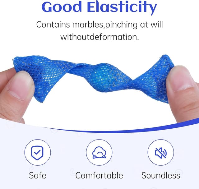 Detalle 2 de 8-Piece Sensory Fidget Toys Pack (Flippy Roller Chains, Bike Chain Fidgets, Mesh Marbles & Acupressure Rings) for Stress Relief