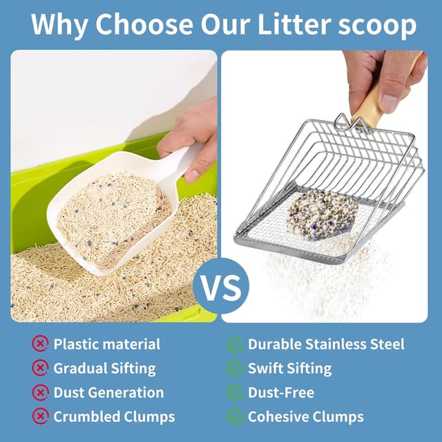 Detalle 2 de SereneJoy Katzenklo Set 3-teilig aus Edelstahl