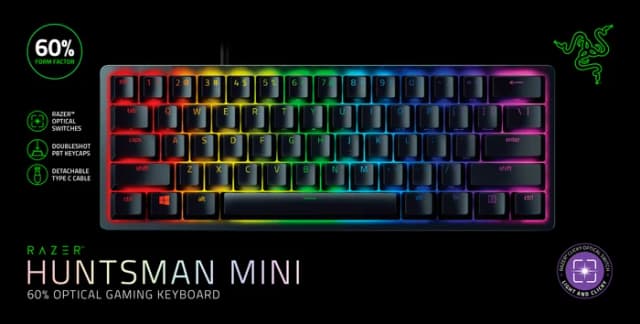 Thumbnail 8 de Razer Huntsman Mini Gaming-Tastatur (QWERTZ) Schwarz mit optischen Purple Switches